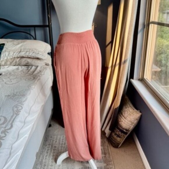 Salmon Pink Wide Leg Pants - Picture 6 of 11